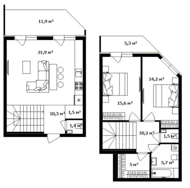 Дворівнева 101.9 м² в ЖК Green Land від 30 350 грн/м², Ужгород