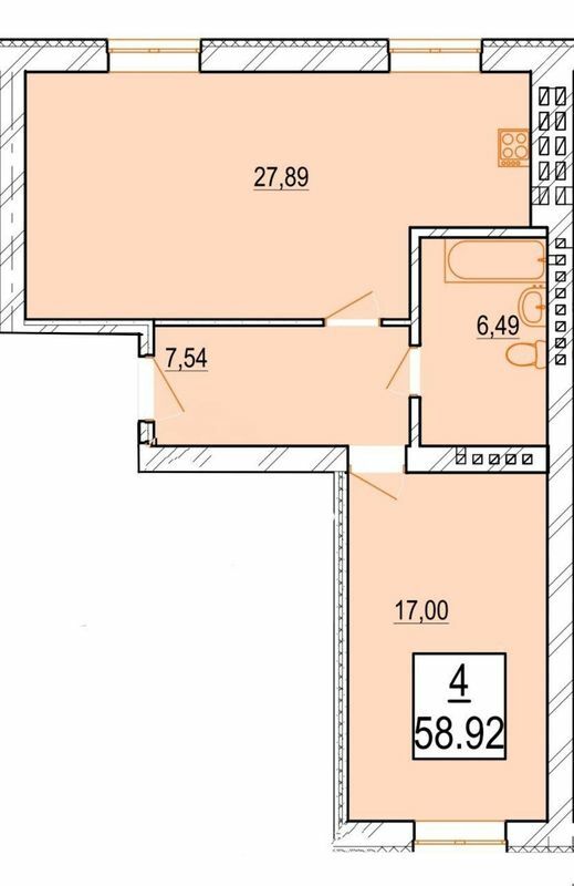 1-кімнатна 58.92 м² в ЖК Маєток Боздош від 23 800 грн/м², Ужгород