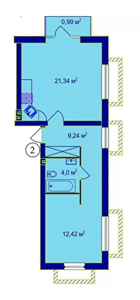 1-комнатная 47.99 м² в ЖК на ул. Организаторская, 4а от 27 000 грн/м², Киев