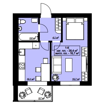 1-комнатная 38.4 м² в ЖК Lake House от 20 950 грн/м², пгт Гостомель