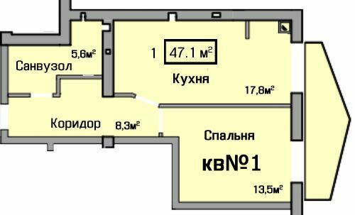 1-комнатная 47.1 м² в ЖК Европейский от 23 550 грн/м², Ровно