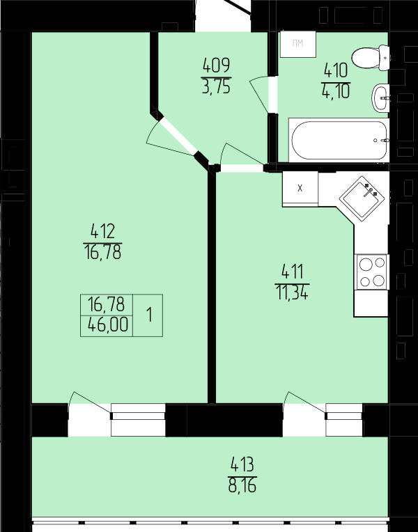 1-комнатная 46 м² в ЖК Пивнична фортеця от 23 550 грн/м², Ровно