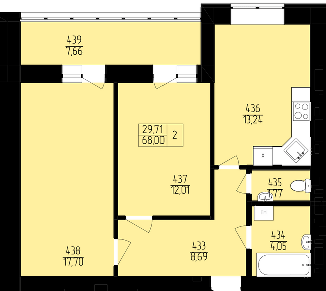 2-комнатная 68 м² в ЖК Пивнична фортеця от 21 550 грн/м², Ровно