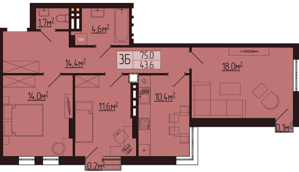 3-комнатная 75 м² в ЖК Варшавський от 13 950 грн/м², г. Сарны