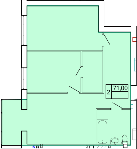 2-комнатная 71 м² в ЖК Gentleman Park от 21 300 грн/м², Тернополь