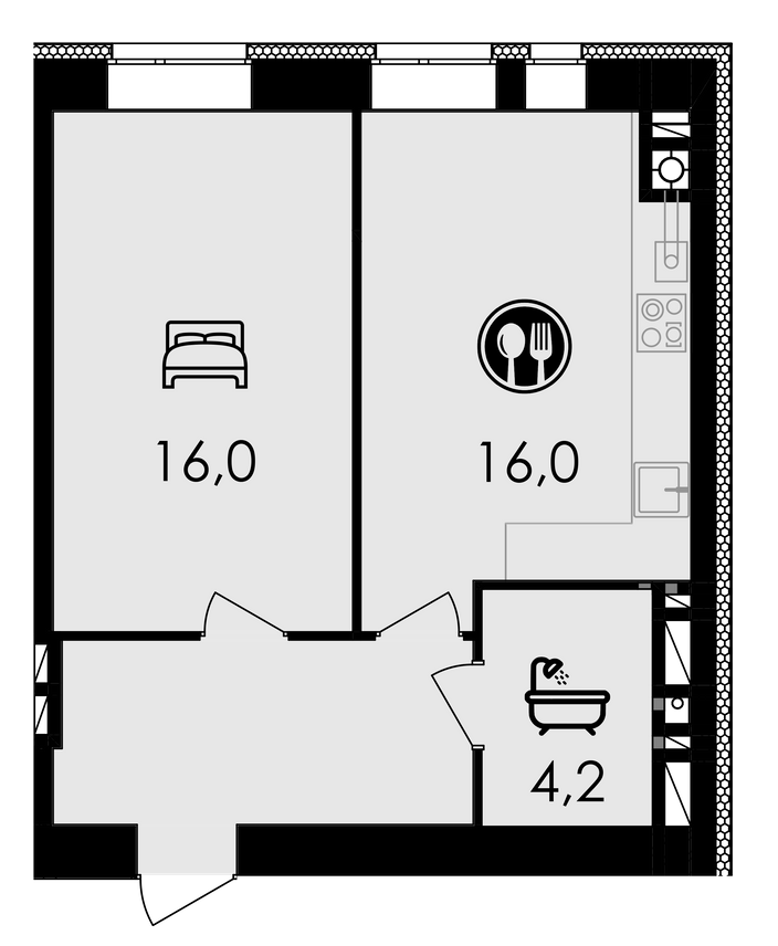 1-кімнатна 44.1 м² в ЖК Forest Home від 23 400 грн/м², Вінниця