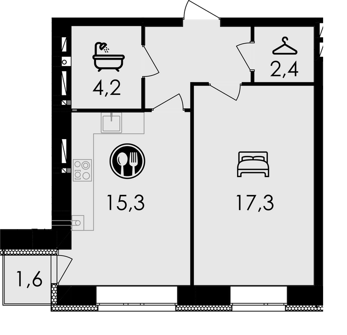 1-кімнатна 46.1 м² в ЖК Forest Home від 23 400 грн/м², Вінниця