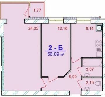 2-комнатная 56.09 м² в ЖК Европейский Двор от 15 300 грн/м², Чернигов