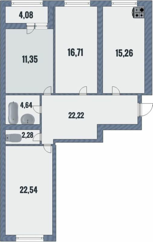 3-кімнатна 99.08 м² в ЖК Лісовий від 14 000 грн/м², Чернігів