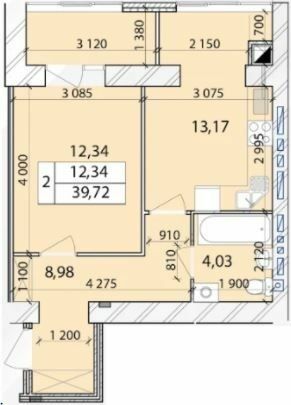 1-кімнатна 39.72 м² в ЖК Масани Лісовий від 15 200 грн/м², Чернігів