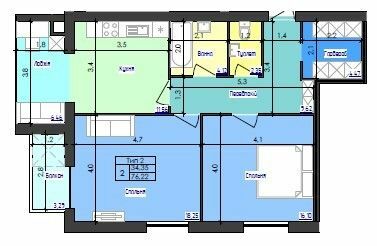 2-кімнатна 76.22 м² в ЖК Кришталеве озеро від 19 800 грн/м², Чернівці