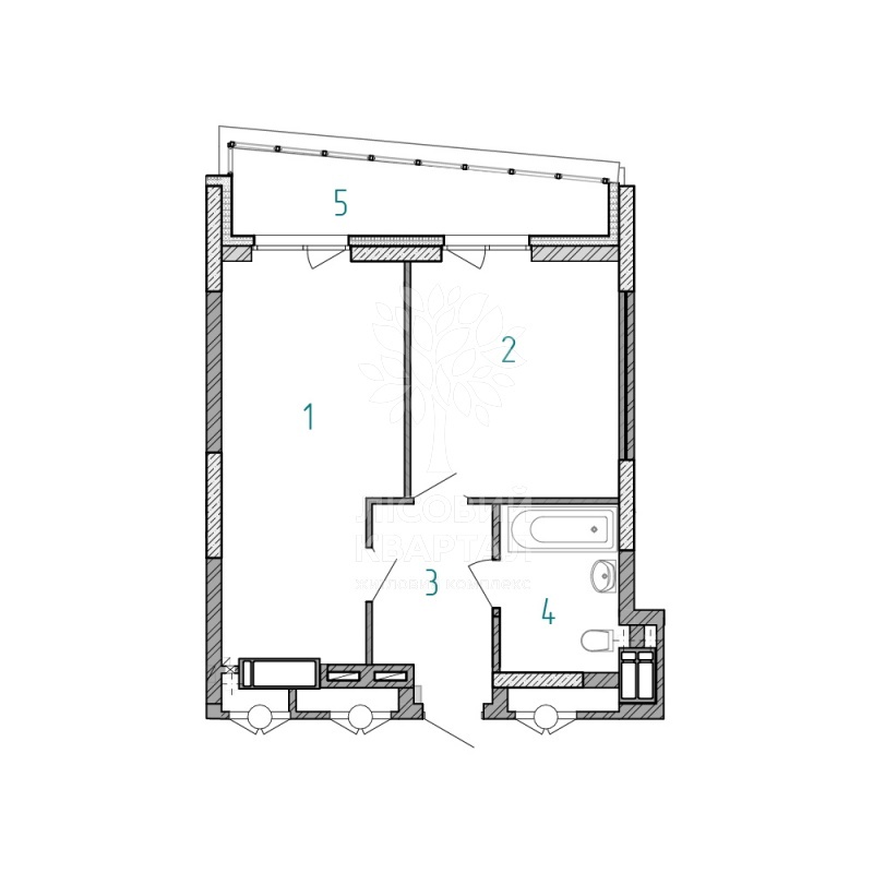 1-комнатная 51.2 м² в ЖК Лесной квартал от 27 900 грн/м², г. Бровары