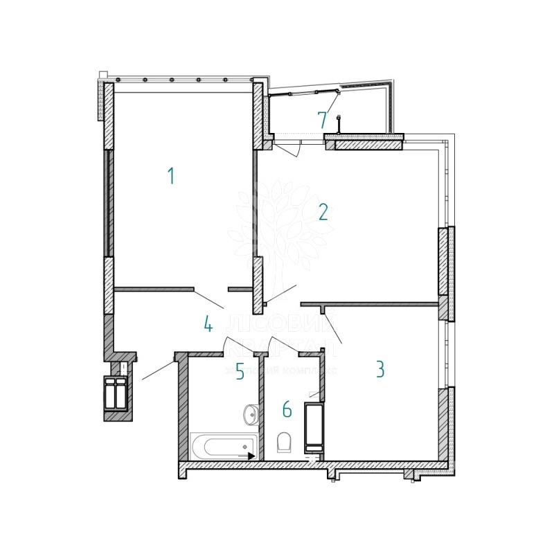 2-кімнатна 68.4 м² в ЖК Лісовий квартал від 25 000 грн/м², м. Бровари