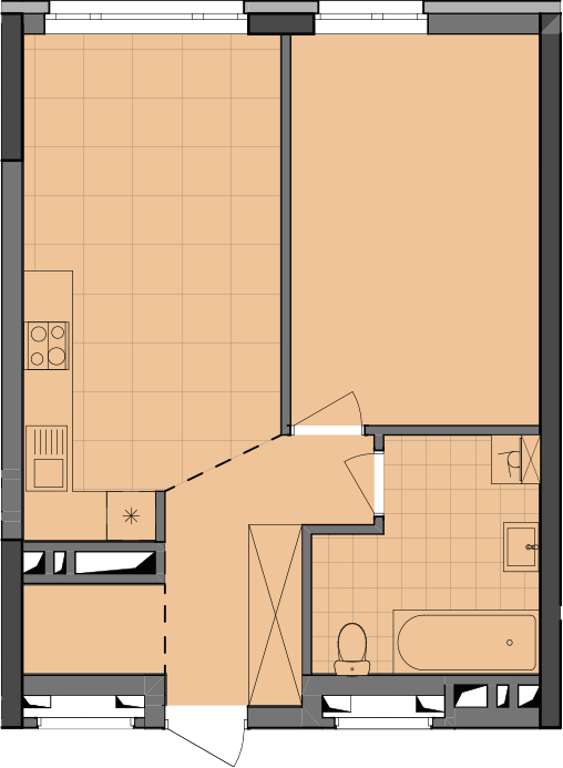 1-комнатная 47.92 м² в ЖК Dibrova Park от 30 500 грн/м², Киев