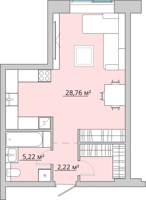 1-комнатная 40.7 м² в ЖК Bartolomeo Resort Town от 37 650 грн/м², Днепр