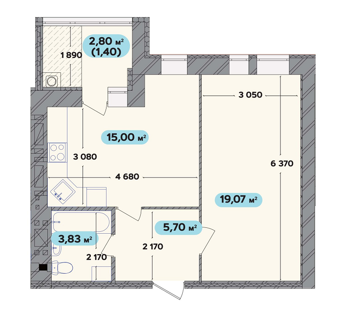 1-кімнатна 45 м² в ЖК Spring Town New Riviera від 16 100 грн/м², Хмельницький