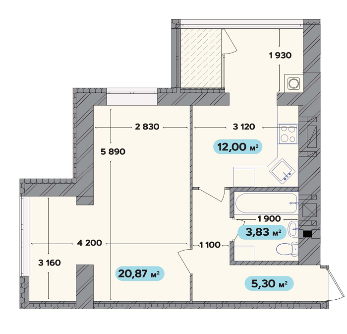 1-кімнатна 42 м² в ЖК Spring Town New Riviera від 16 100 грн/м², Хмельницький