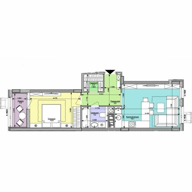 1-комнатная 47.6 м² в ЖК Файна Таун от 58 450 грн/м², Киев