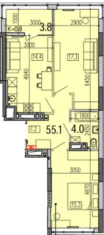 2-кімнатна 62.9 м² в ЖК Затишний-2 від 28 750 грн/м², Дніпро