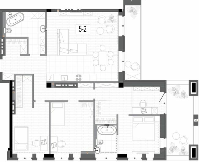 4-кімнатна 135.2 м² в КБ на Короленко від 34 600 грн/м², Дніпро