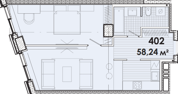 1-кімнатна 58.24 м² в БФК Ermolaev Center від 49 300 грн/м², Дніпро