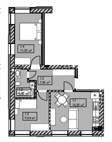 2-кімнатна 47.24 м² в ЖК Smart від 16 500 грн/м², смт Гостомель