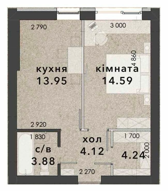 1-комнатная 38.92 м² в ЖК Viking Home от 18 500 грн/м², г. Ирпень