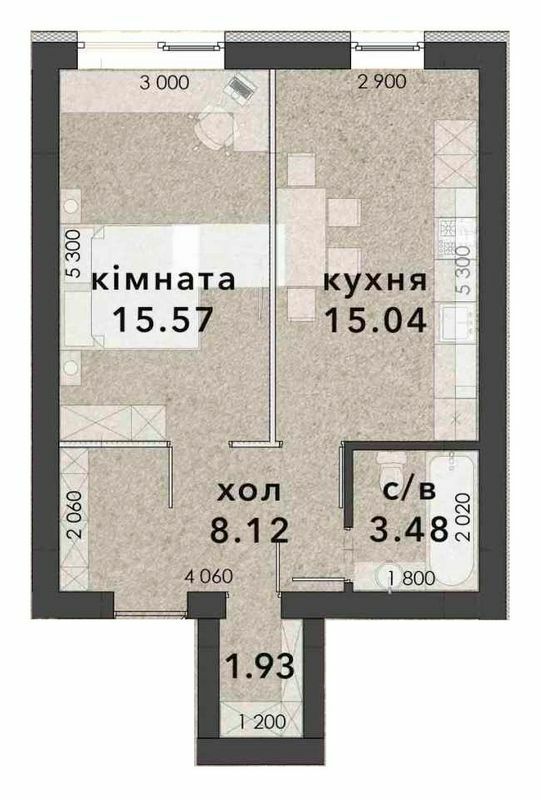 1-кімнатна 44.1 м² в ЖК Viking Home від 18 500 грн/м², м. Ірпінь