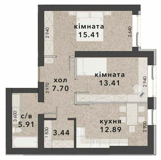 2-комнатная 58.75 м² в ЖК Viking Home от 18 000 грн/м², г. Ирпень