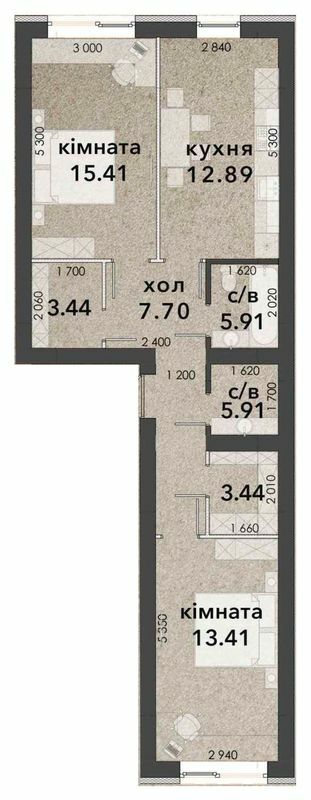 2-комнатная 67.94 м² в ЖК Viking Home от 18 000 грн/м², г. Ирпень