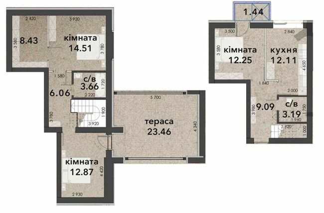 Двухуровневая 89.3 м² в ЖК Viking Home от 18 000 грн/м², г. Ирпень