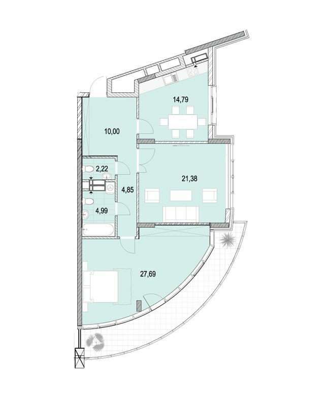 2-комнатная 91.02 м² в ЖК La Mer от 41 150 грн/м², Одесса