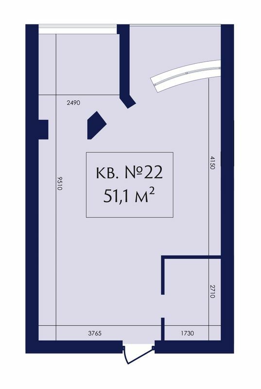 Свободная планировка 51.1 м² в ЖК MAGНИТ. Дом на Фонтане от застройщика, Одесса