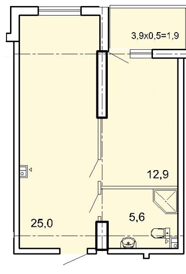 1-кімнатна 44.7 м² в ЖК Акрополь від 25 000 грн/м², Одеса