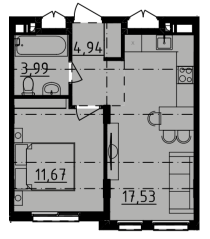 1-комнатная 38.2 м² в ЖК DERBY Style House от 27 250 грн/м², Одесса