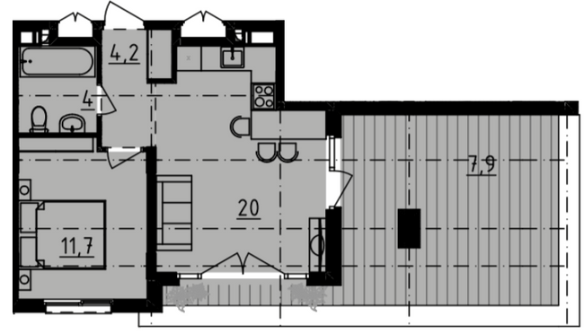 1-кімнатна 47.8 м² в ЖК DERBY Style House від 27 250 грн/м², Одеса