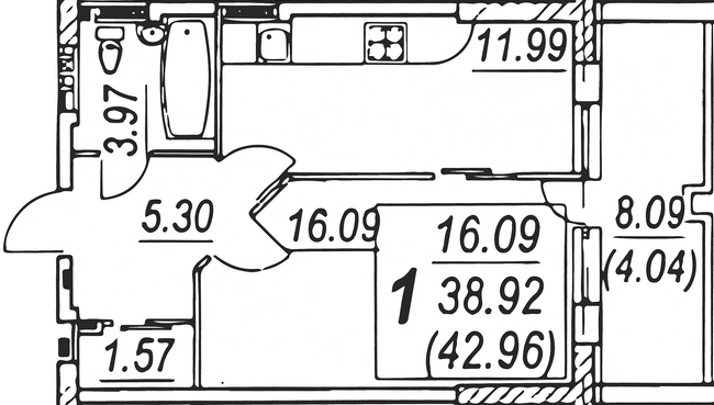 1-комнатная 42.96 м² в ЖК Новые Черемушки от 17 000 грн/м², Одесса