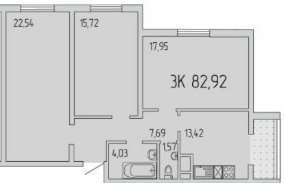 3-кімнатна 82.92 м² в ЖК П'ятдесят сьома Перлина від 24 150 грн/м², Одеса