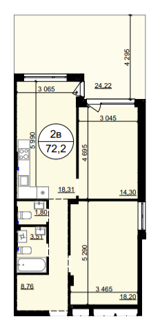 2-комнатная 72.2 м² в ЖК Гринвуд-4 от 17 900 грн/м², пгт Брюховичи