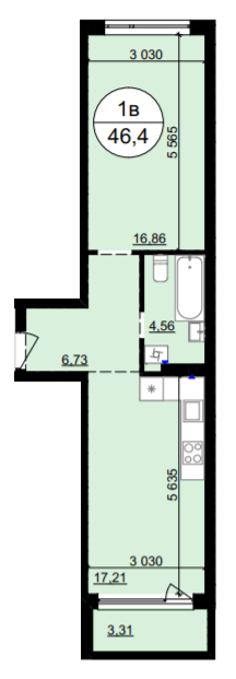 1-кімнатна 46.4 м² в ЖК Грінвуд-4 від 17 600 грн/м², смт Брюховичі