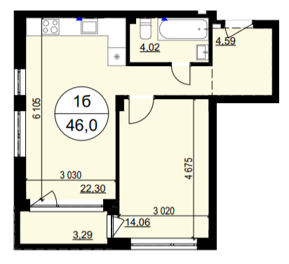 1-кімнатна 46 м² в ЖК Грінвуд-4 від 17 600 грн/м², смт Брюховичі