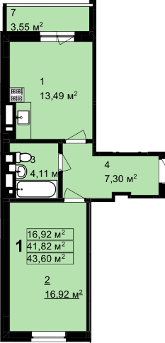 1-кімнатна 43.6 м² в ЖК Q-4 "Quoroom Grand Avenue" від 27 650 грн/м², Львів