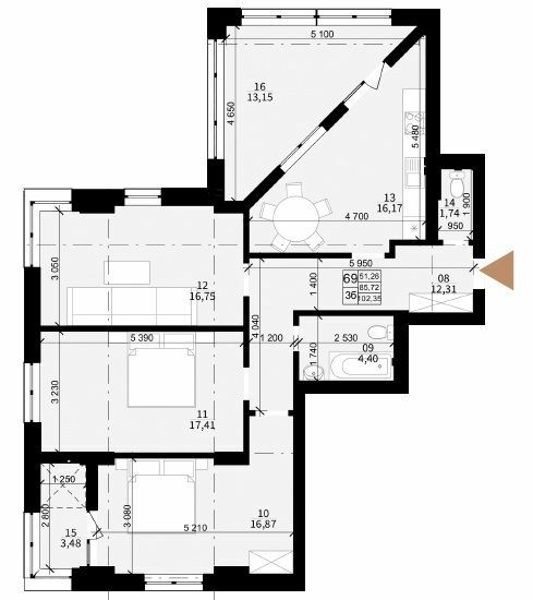 3-кімнатна 102.35 м² в ЖК Світанок від 25 400 грн/м², Львів