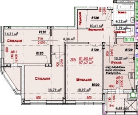 3-комнатная 87.67 м² в ЖК Соняшник от 17 500 грн/м², Львов