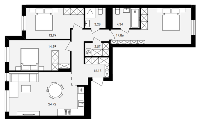 3-комнатная 92.48 м² в ЖК Avalon Holiday от 18 500 грн/м², с. Сокольники