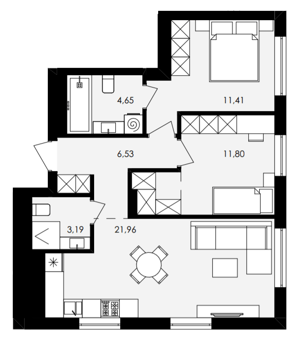 2-комнатная 59.54 м² в ЖК Avalon Holiday от 17 500 грн/м², с. Сокольники