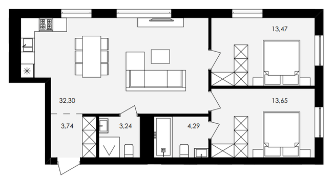 2-комнатная 70.69 м² в ЖК Avalon Holiday от 20 000 грн/м², с. Сокольники