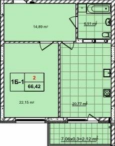 1-кімнатна 66.42 м² в ЖК 52 Перлина (Pechersk Plaza) від 67 600 грн/м², Київ