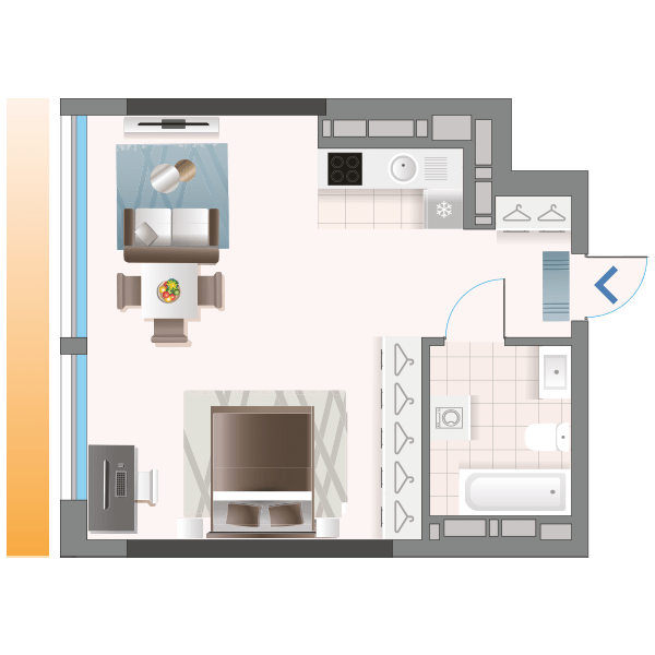 1-комнатная 42.03 м² в ЖК Oasis от 41 500 грн/м², Киев