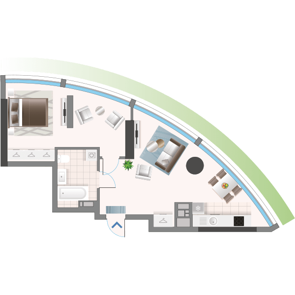 1-комнатная 49.21 м² в ЖК Oasis от 41 500 грн/м², Киев